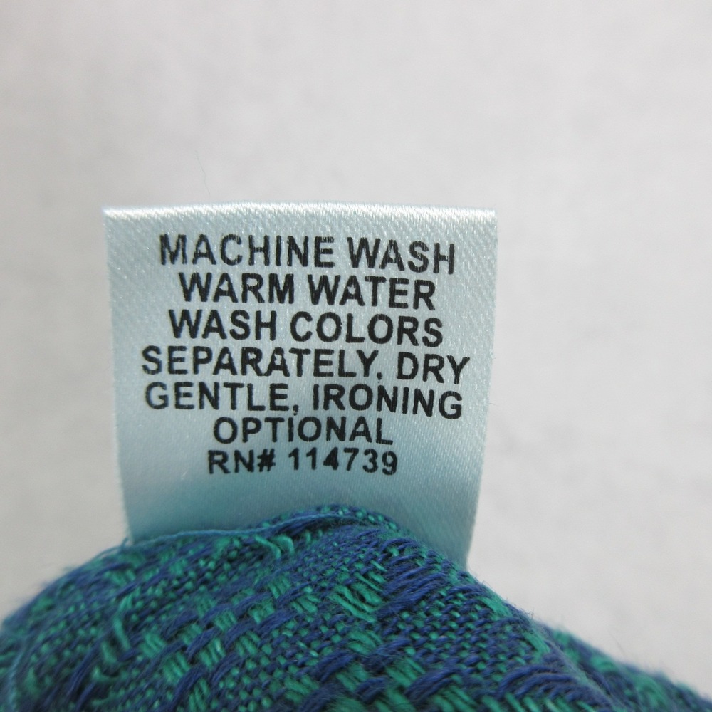FLAX Womens Linen Pants Size Small Blue Green Jacquard Tapered - Picture 12 of 13